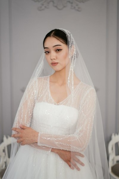 Белое пышное свадебное платье напрокат в Алматы